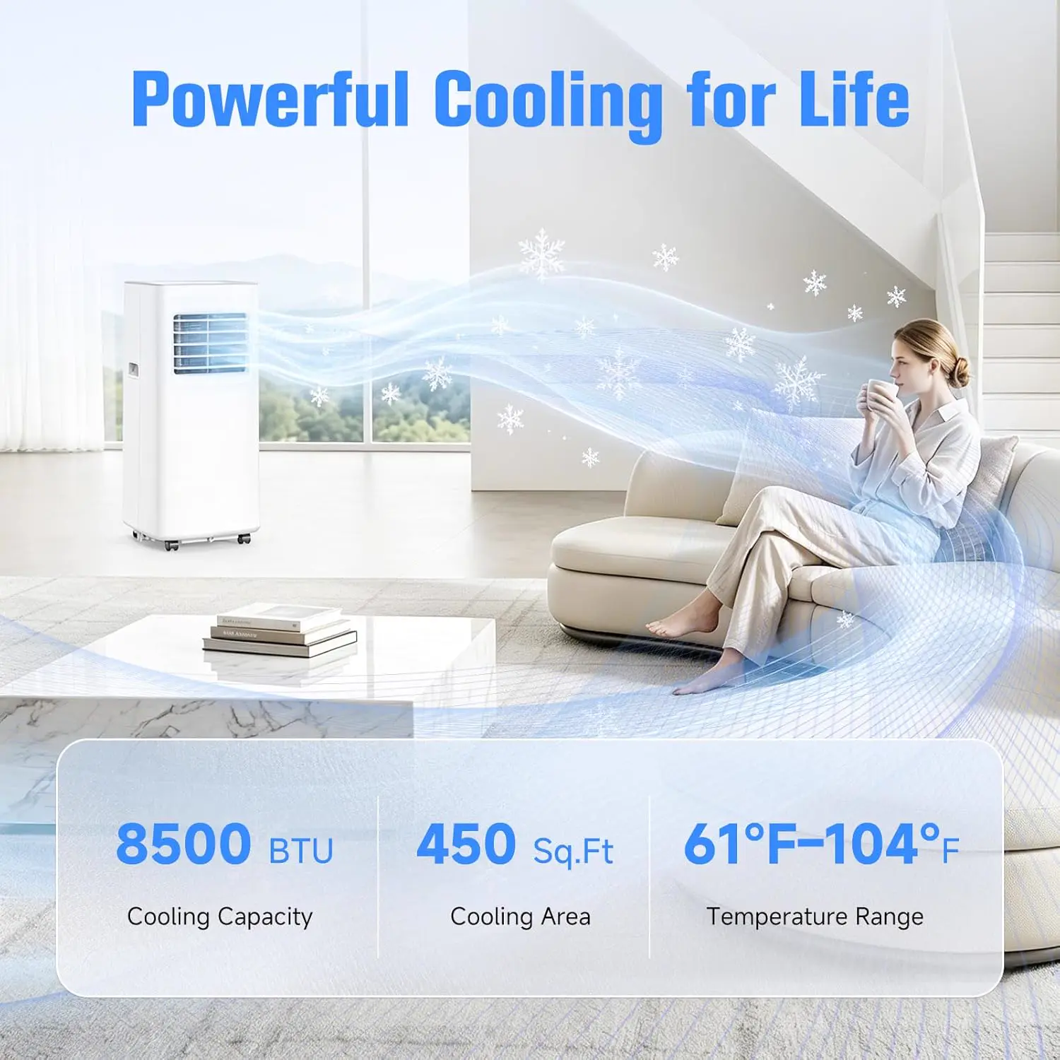 Portable air conditioner with remote control and LED display — image 3